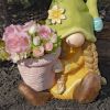 Set of 2 Assorted Spring Garden Gnomes with Planters