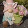 Set of 2 Assorted Spring Garden Gnomes with Planters