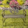 Gunnison Iron Bench with Howling Wolf & Moon