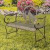 Gunnison Iron Bench with Howling Wolf & Moon