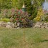 Prague Iron Dark Green Porcelain Birdhouse on Stake