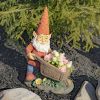 Gnome Statue with Wheelbarrow