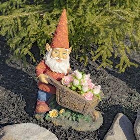 Gnome Statue with Wheelbarrow