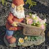 Gnome Statue with Wheelbarrow