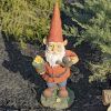 Gnome Statue with Flower Pot and Water Can