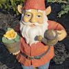 Gnome Statue with Flower Pot and Water Can