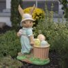 "Anna Mae" Rabbit Garden Statue with Easter Basket & Sun Hat