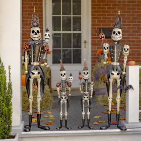 Small Halloween Skeleton Soldiers Holding Staffs