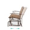 2 Seater Mesh Patio Gliding Loveseat with Armrests