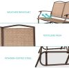 2 Seater Mesh Patio Gliding Loveseat with Armrests