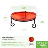 14" Crackled Glass Birdbath with Short Stand II