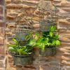 Set of 2 Dual Wall Hanging Planters with Removable Baskets "London 1820"