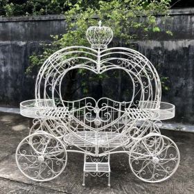 "Courtney" Heart-Shaped Iron Flower Carriage (Color: Antique Bronze)