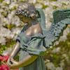 Ariel: Standing Magnesium Angel Statue With Open Wings