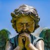 "Evie" Angel Statue Sitting and Praying