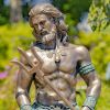Merman-Poseidon Garden Statue Holding Trident