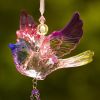 Set of 6 Assorted Five Tone Hanging Acrylic Chickadee Ornaments with Beaded Tassel