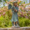 "Sopia" the Magnesium Angel Statue Holding Bouquet