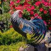 28" Tall Painted Iron Rooster Decoration
