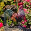 28" Tall Painted Iron Rooster Decoration