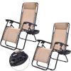 Set of 2 Folding Outdoor Zero Gravity Lounge Chair Recliner