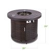 50,000 BTU Wicker LP Propane Fire Pit with Faux Wood Tabletop and Cover