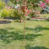 Antique Copper Finished Iron Birdhouse Stake, Varying Roofs