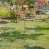 Antique Copper Finished Iron Birdhouse Stake, Varying Roofs