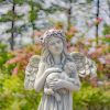 "Nicole" the Magnesium Angel Statue Holding Cat