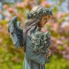 "Sopia" the Magnesium Angel Statue Holding Bouquet