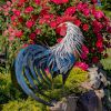 28" Tall Painted Iron Rooster Decoration