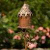 Country Style Iron Birdhouse Stake with Varying House Shapes