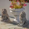 "Harold & Leo": Pair of Lion Sentry Statues with Fleur-De-Lis