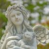 "Nicole" the Magnesium Angel Statue Holding Cat