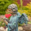 "Symone" the Magnesium Angel Statue Reading a Book