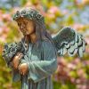 "Sopia" the Magnesium Angel Statue Holding Bouquet