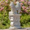 "Nicole Alyse": Magnesium Angel Statue Sitting on Pillar