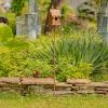Country Style Iron Birdhouse Stake with Varying House Shapes