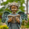 "Symone" the Magnesium Angel Statue Reading a Book