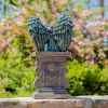 "Nicole Alyse": Magnesium Angel Statue Sitting on Pillar