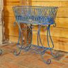 Set of 2 Elegant Iron Oval Basket Plant Stands "Odesa 1794"