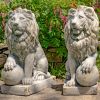 "Marloni & Antonio" Magnesium Lion Sentry Statues