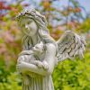 "Nicole" the Magnesium Angel Statue Holding Cat