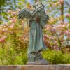 "Sopia" the Magnesium Angel Statue Holding Bouquet