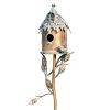 Country Style Iron Birdhouse Stake with Varying House Shapes