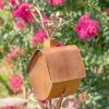 Antique Copper Finished Iron Birdhouse Stake, Varying Roofs