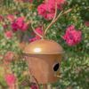 Antique Copper Finished Iron Birdhouse Stake, Varying Roofs