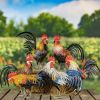 28" Tall Painted Iron Rooster Decoration