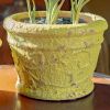 Set of 2 Tuscan Style Round Ceramic Flower Pots